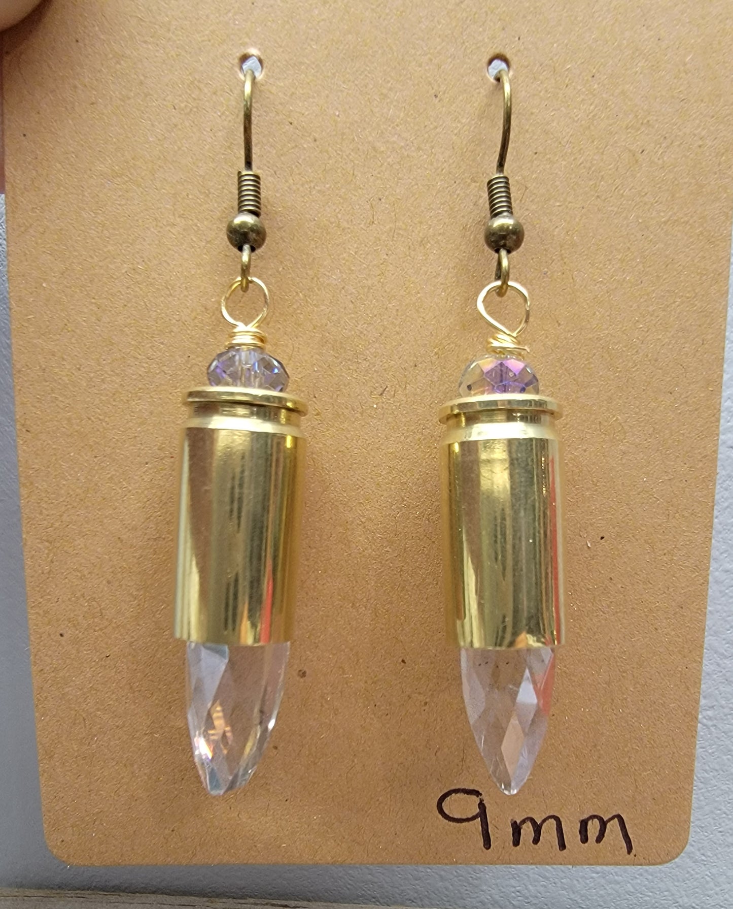 9mm Casing with Imitation Crystal Earrings